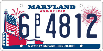 MD license plate 6BL4812