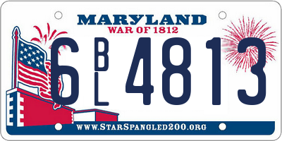 MD license plate 6BL4813