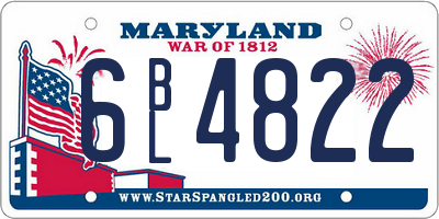 MD license plate 6BL4822