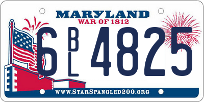 MD license plate 6BL4825
