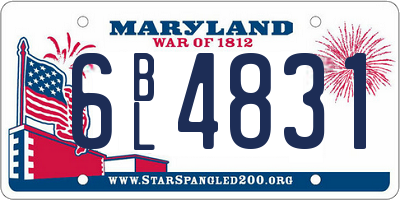 MD license plate 6BL4831