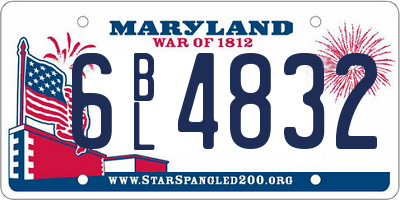 MD license plate 6BL4832