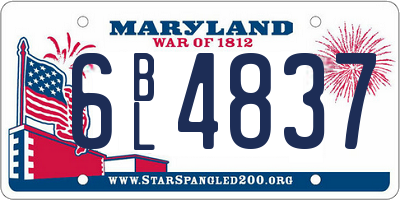 MD license plate 6BL4837