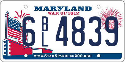 MD license plate 6BL4839