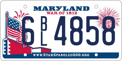 MD license plate 6BL4858