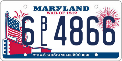 MD license plate 6BL4866