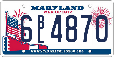 MD license plate 6BL4870