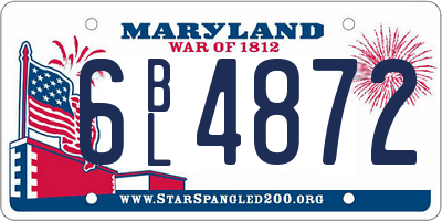 MD license plate 6BL4872