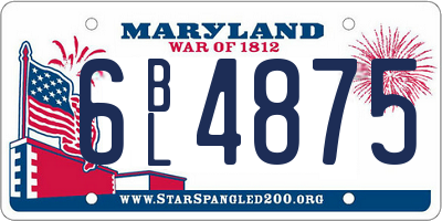 MD license plate 6BL4875