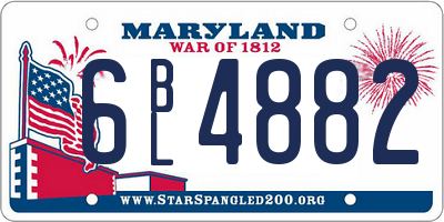 MD license plate 6BL4882