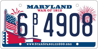 MD license plate 6BL4908