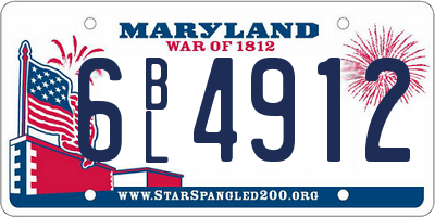 MD license plate 6BL4912