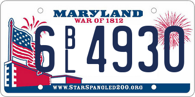 MD license plate 6BL4930