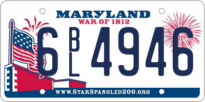 MD license plate 6BL4946