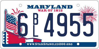 MD license plate 6BL4955