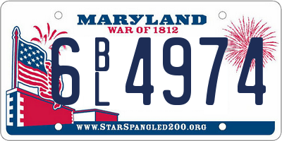 MD license plate 6BL4974