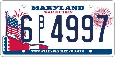 MD license plate 6BL4997