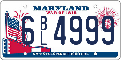MD license plate 6BL4999