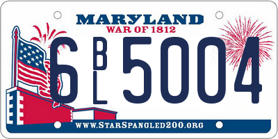 MD license plate 6BL5004