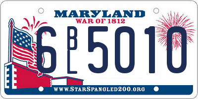 MD license plate 6BL5010