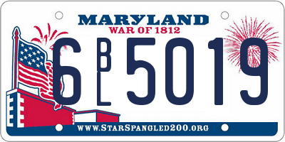 MD license plate 6BL5019