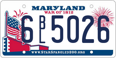 MD license plate 6BL5026
