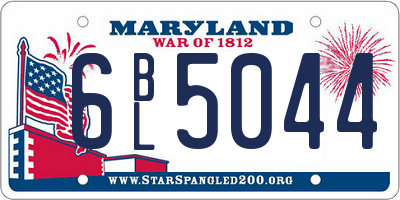 MD license plate 6BL5044