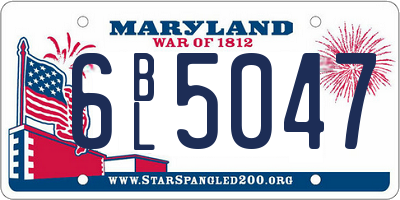 MD license plate 6BL5047