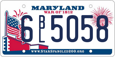 MD license plate 6BL5058