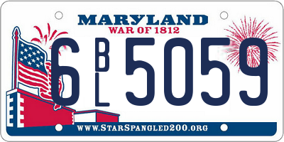 MD license plate 6BL5059