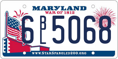 MD license plate 6BL5068
