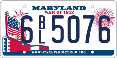 MD license plate 6BL5076