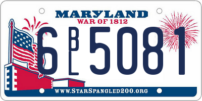 MD license plate 6BL5081