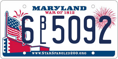 MD license plate 6BL5092