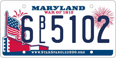 MD license plate 6BL5102