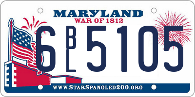 MD license plate 6BL5105