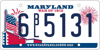 MD license plate 6BL5131