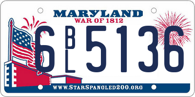 MD license plate 6BL5136