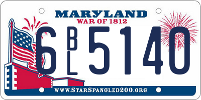 MD license plate 6BL5140