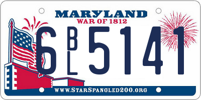 MD license plate 6BL5141