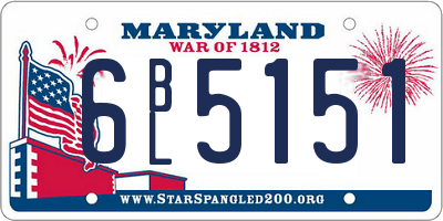 MD license plate 6BL5151