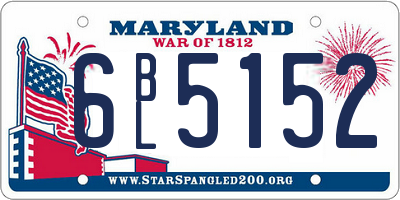 MD license plate 6BL5152