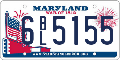 MD license plate 6BL5155