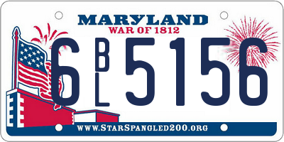 MD license plate 6BL5156