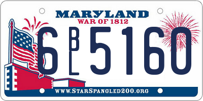 MD license plate 6BL5160