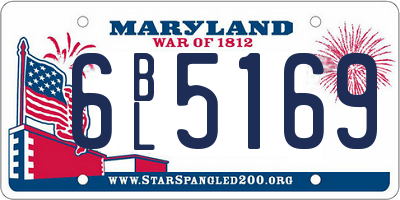 MD license plate 6BL5169