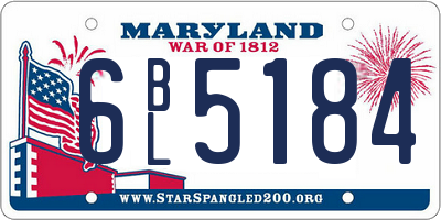 MD license plate 6BL5184