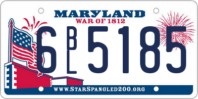 MD license plate 6BL5185