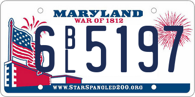 MD license plate 6BL5197