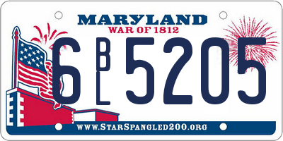 MD license plate 6BL5205